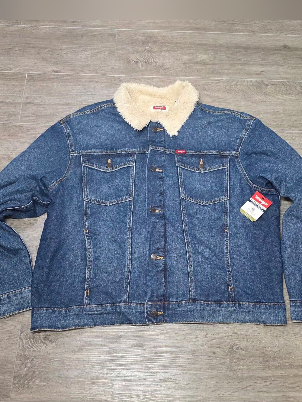 New Wrangler Trucker Jean Jacket Mens XL Sherpa Lined Body Regular Fit